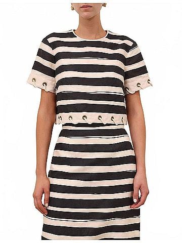 Zimmermann Rebellion Rope Top in Black Stripe (view 2)