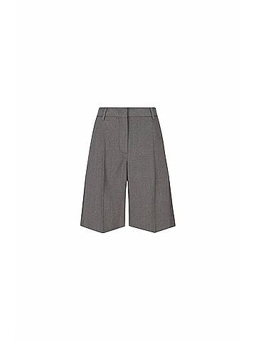 Valentino Garavani Women's Wide Leg Zip Casual Bermuda Shorts in Grigio Medio Mel. (view 1)