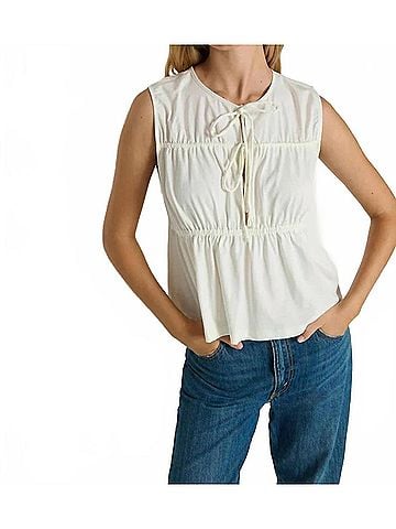 NATION LTD Lacie Ruching Top in Porcelain (view 2)
