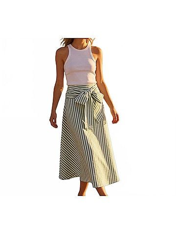 FRNCH The Twist Carmine Skirt in Mint Green (view 2)