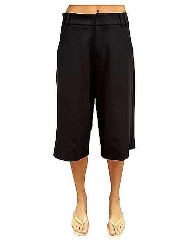 Drew Cally Italian Bi-Stretch Bermuda Pant in Black (view 2)