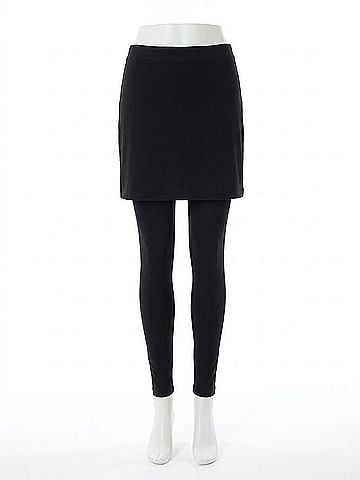 Sympli Solid Mini Skirt in Black (view 1)