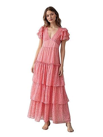 LoveShackFancy Tiered Ruffle Maxi Cocktail Dress (view 1)