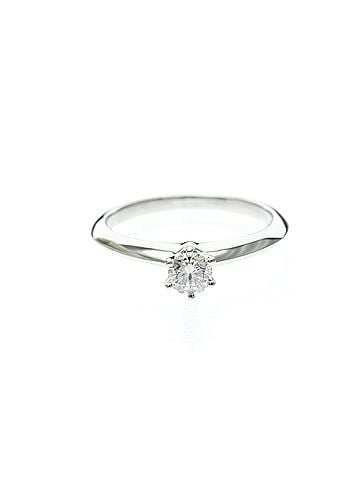 Tiffany & Co. Tiffany Solitaire Diamond Ring Platinum Fashion Diamond Band Ring Carat/0.25 Silver (view 1)