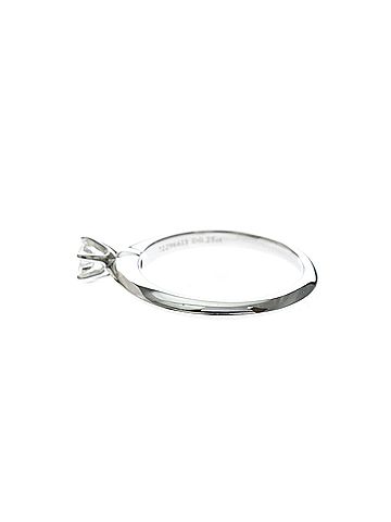Tiffany & Co. Tiffany Solitaire Diamond Ring Platinum Fashion Diamond Band Ring Carat/0.25 Silver (view 2)