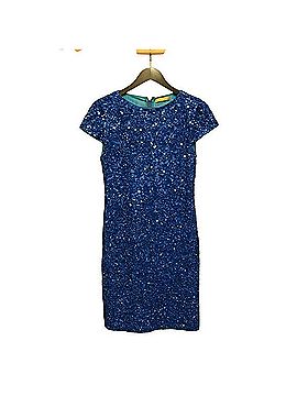Alice + Olivia Electric Blue Sequin Midi Dress Cocktail Dress (view 2)