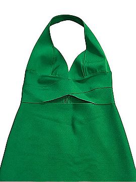Rare London Emerald Green Halter Cutout Midi Dress Cocktail Dress (view 2)