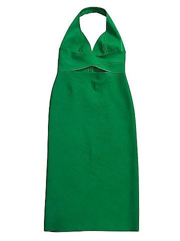 Rare London Emerald Green Halter Cutout Midi Dress Cocktail Dress (view 1)