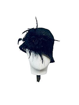 White House Black Market Vintage Black Feathered Hat Hat (view 1)