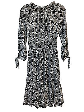 Talbots Snakeskin Print Ruffle Dress Casual Dress (view 2)