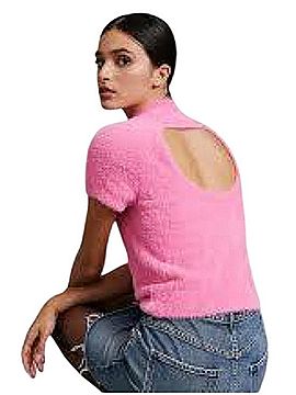 Maeve Eyelash Mock Neck Top (view 2)
