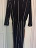 Maje Navy &amp; Silver Pinstripe Wrap Jumpsuit Coat - photo 4