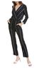 Maje Navy &amp; Silver Pinstripe Wrap Jumpsuit Coat - photo 1