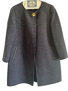 Zara Wool Navy A-Line Coat / Cape Coat (view 2)