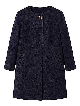 Zara Wool Navy A-Line Coat / Cape Coat (view 1)