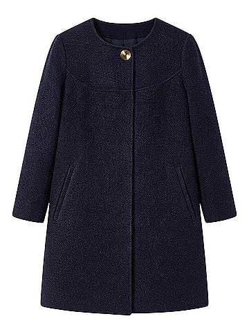 Zara Wool Navy A-Line Coat / Cape Coat (view 1)