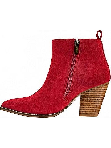 Corkys Women's High Standards Boot in Dark Red Faux Suede (view 2)
