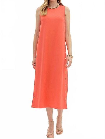 Entro Solid Rib Textured Midi Dress (view 2)