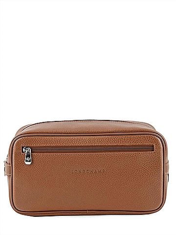 Longchamp Women's Le Foulonne Toiletry Case 10" in Caramel (view 1)