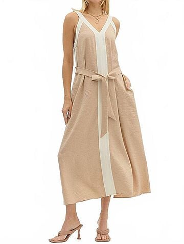 Entro Tie Waist Midi Dress (view 2)