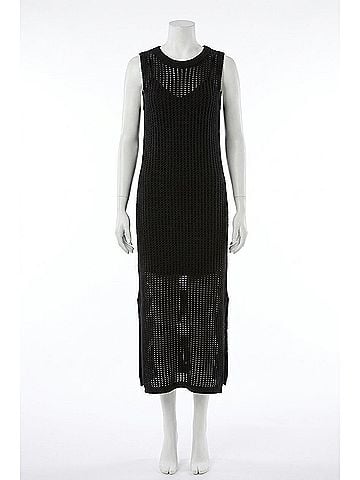 Entro Knit Sleeveless Midi Dress in Black (view 1)