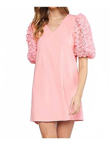 Entro Floral Sleeve Dress in Pink (view 2)