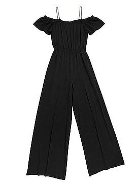 Rachel Zoe Black Off-Shoulder Wide-Leg Jumpsuit with Gold Straps Jacket (view 1)