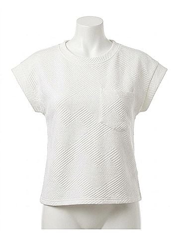 Entro Textured Top in Off White (view 1)