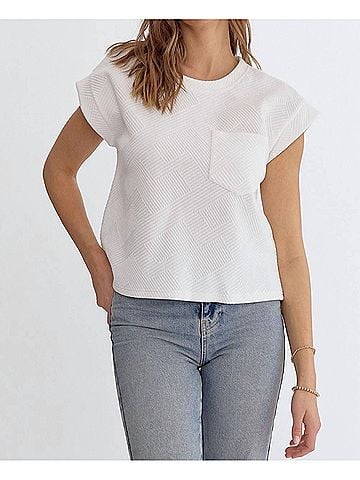Entro Textured Top in Off White (view 2)