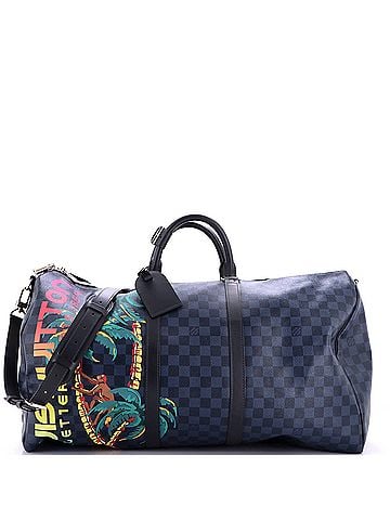 Louis Vuitton Keepall Bandouliere Bag Limited Edition Damier Cobalt Jungle 55 (view 1)