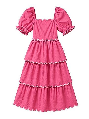 English Factory Scallop Tiered Dress Casual Dress (view 1)