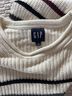 Gap Stripes Ivory Black Burgundy Green Pullover Sweater Size S - photo 3