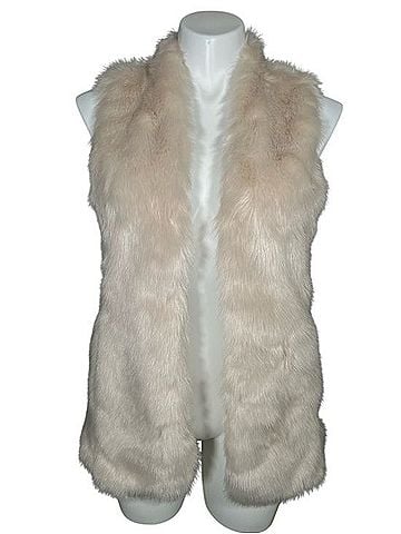 Banana Republic Cream Faux Fur Winter Vest (view 2)