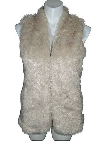 Banana Republic Cream Faux Fur Winter Vest (view 1)