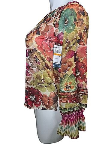 Democracy Retro 70s Fall Floral Long Sleeve T-Shirt (view 2)