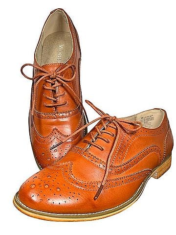 Wanted Congac Brown Wingtip Loafer Babe Flats (view 1)