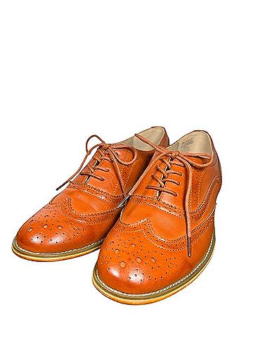 Wanted Congac Brown Wingtip Loafer Babe Flats (view 2)
