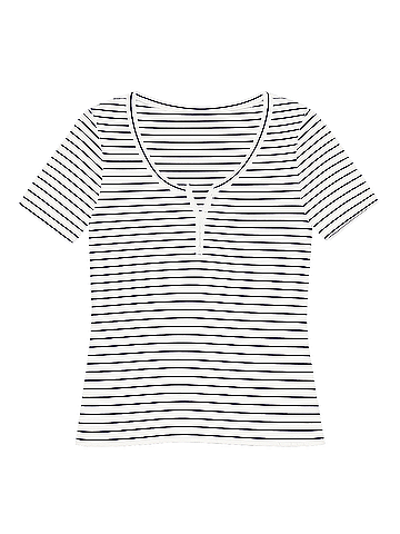 Pact Chic Stripe Favorite Rib Henley Top (view 1)