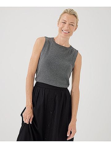 Pact Medium Grey Heather Classic Fine Knit Shell (view 2)