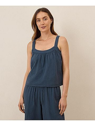 Pact French Navy Coastal Double Gauze Breezy Cami (view 2)