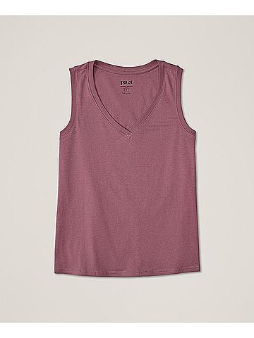 Pact Mauve Softspun V-Neck Tank (view 1)