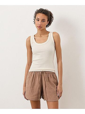 Pact Cream Perfect Rib Scoop Neck Tank (view 2)