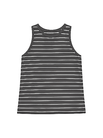 Pact Charcoal Classic Stripe Softspun High Neck Tank (view 1)