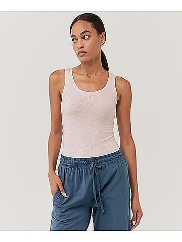 Pact Blush Heather Cool Stretch Fitted Tank (view 2)