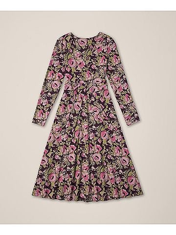 Pact Gathered Joys Berry Jam Fit and Flare Wrap Dress (view 1)
