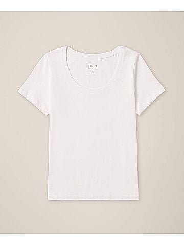 Pact White Softspun Scoop Neck Tee (view 1)