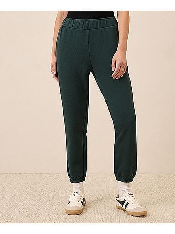 Pact Dark Spruce Brushed Fleece Sweatpant (view 2)