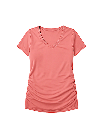 Pact Pink Sand Maternity Ruched V-Neck Tee (view 1)