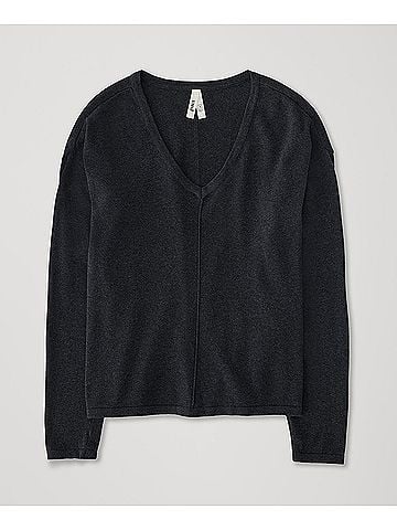 Pact Black Heather Classic Fine Knit Relaxed Sweater (view 1)