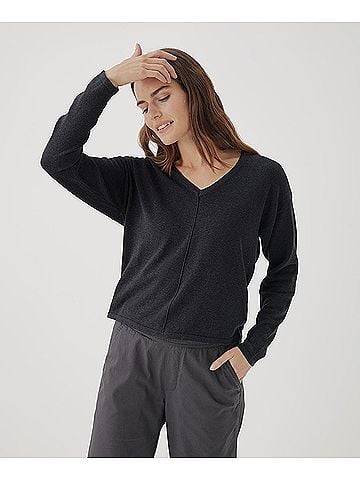 Pact Black Heather Classic Fine Knit Relaxed Sweater (view 2)